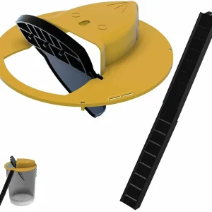 Rodent Bucket Trap with Counterweighted Plank and Auto-Reset, Enclosed Design for Safe Capture