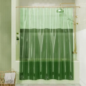Color Block EVA Shower Curtain Liner, 8G Waterproof & Weighted