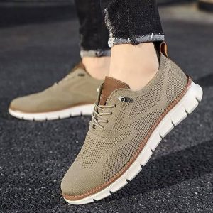 Dress Shoes with Wide Toe Box and Breathable Knit Upper, Elastic Collar Entry