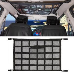 Overhead Cargo Net with Full Length Zipper and Reinforced Webbing for Vehicles