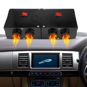 12V Car Heater with Four Air Outlets and Dual Zone Control, 500W Portable Dash Unit